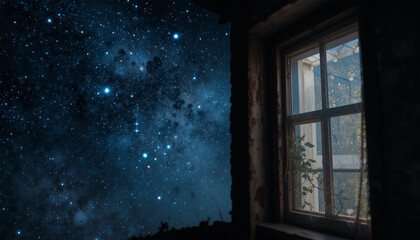 night blue sky background and star