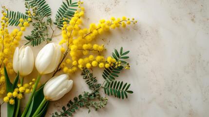 bouquet of white tulips
