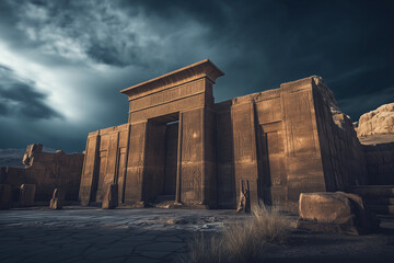 Ancient antique ruins background.