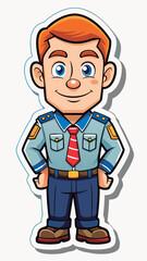 Obraz premium Friendly security guard cartoon character.