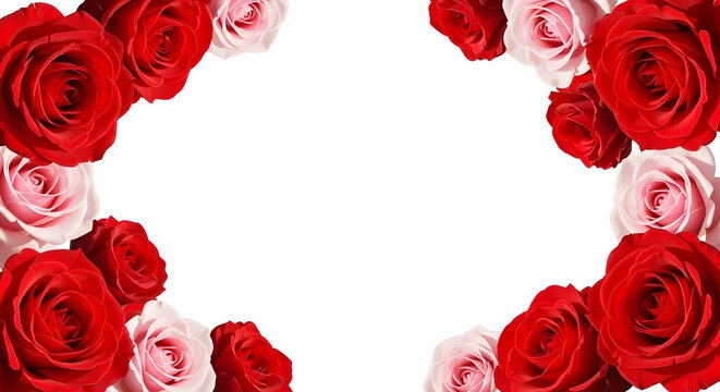 Red roses, Pink roses, Roses, Romantic Red and Pink Roses Frame - Powered by Adobe