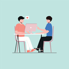 Business Teamwork and Office Collaboration Vector Illustration Set