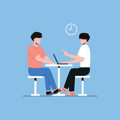 Business Teamwork and Office Collaboration Vector Illustration Set