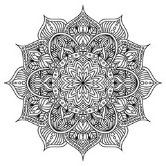 vector Mandala art. Abstract pattern. Vintage decorative asian, islam, indian, arabic, turkish, aztec elements. Coloring page template for background, invitation, birthday, wedding cards, wallpaper. B