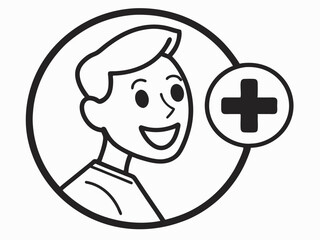 Stylish Minimalist Vector Icon Of A User Avatar With A Plu Icon