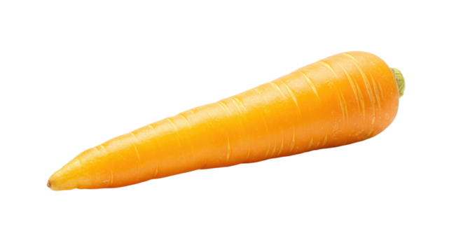 Fresh Vibrant Orange Carrot Isolated on Transparent Background