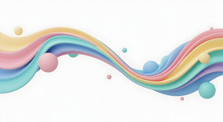 Abstract, Background, Pastel, Pastel Rainbow Wave Abstract Background