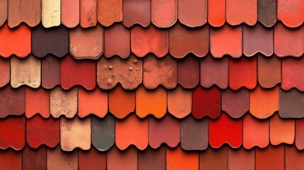 Red Roof Tile Texture, Seamless Pattern