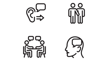 Communication Icons Vector Set for UI Design, Web Projects, and Presentations