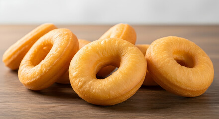 Donut, Donuts, Plain donut, Delicious Plain Donuts on Wooden Table