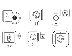 smart thermostat mounted on the wall icon vector