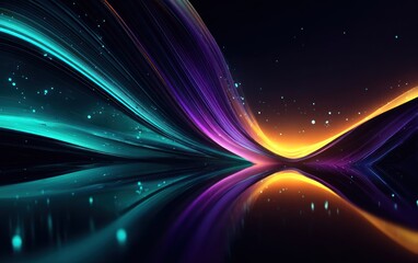 Abstract vibrant swirling lines and lights