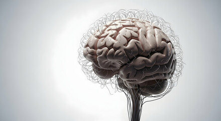 Brain, Human brain, Neural network, Abstract Human Brain with Neural Connections