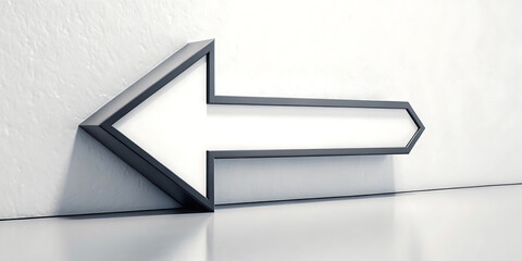 Modern Minimalist Left Arrow Sign Direction, Guidance, Back Button Concept