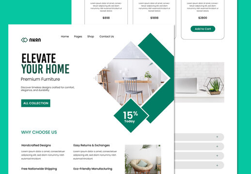 Modern Home Furniture Landing Page Design