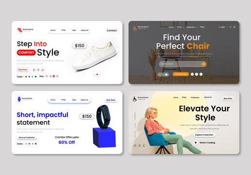 Website Landing Page UI Header Layout