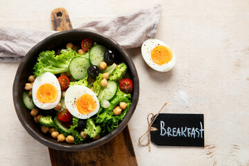 Healthy Balanced Meal. Fresh salad.