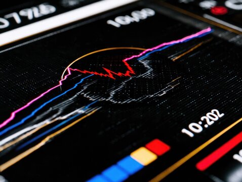 Close-up stock market graph - Powered by Adobe
