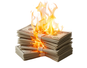 Burning Money A Visual Metaphor of Financial Loss and Waste