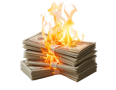 Burning Money A Visual Metaphor of Financial Loss and Waste