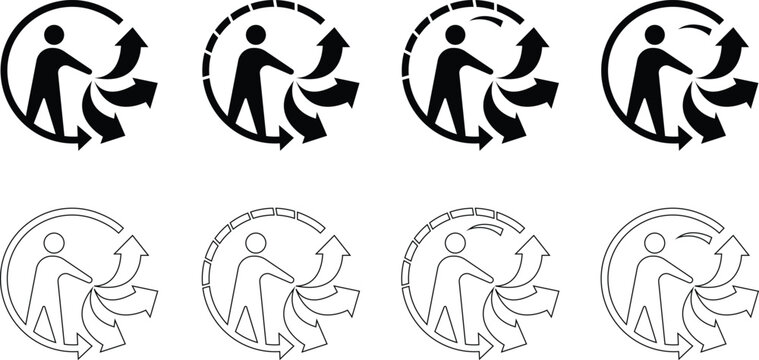 triman recycling icon set, Recycling Active Lifestyle Vector Pattern template designs elements, for Business and Finance buttons, Climate Change, Seasonal Christmas Holiday Graphic, Books and Reading