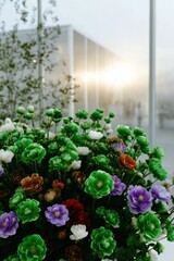 Floral display in modern setting