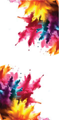 Multicolor powder explosion on White background. Colored cloud. Colorful dust explode. Paint Holi. colorful rainbow Holi paint color powder explosion with bright colors isolated white background.
