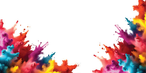 Multicolor powder explosion on White background. Colored cloud. Colorful dust explode. Paint Holi. colorful rainbow Holi paint color powder explosion with bright colors isolated white background.
