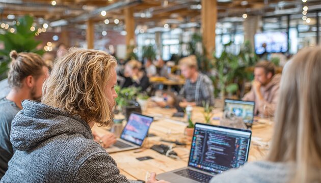 Developers Working Together in Coworking Space