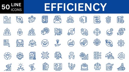 Efficiency editable icon set. Editable stroke. Vector illustration.