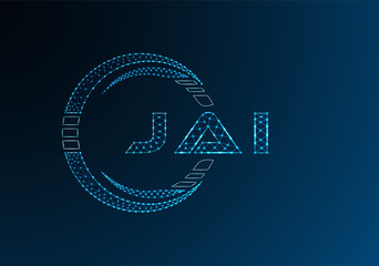 JAI low poly letter logo vector design. JAI lower poly logo design. Low poly logo.