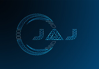JAJ low poly letter logo vector design. JAJ lower poly logo design. Low poly logo.