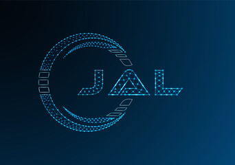 JAL low poly letter logo vector design. JAL lower poly logo design. Low poly logo.