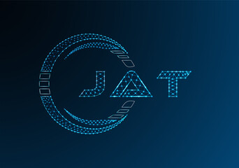 JAT low poly letter logo vector design. JAT lower poly logo design. Low poly logo.
