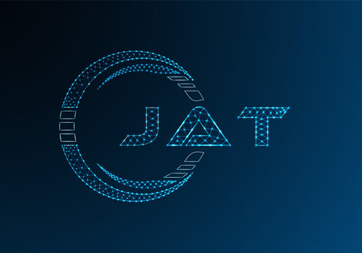 JAT low poly letter logo vector design. JAT lower poly logo design. Low poly logo.