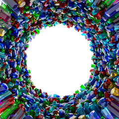 Frame of Colorful Crystal cave with isolated on transparent background - PNG file, 3D rendering illustration, Clip art, cut out and element