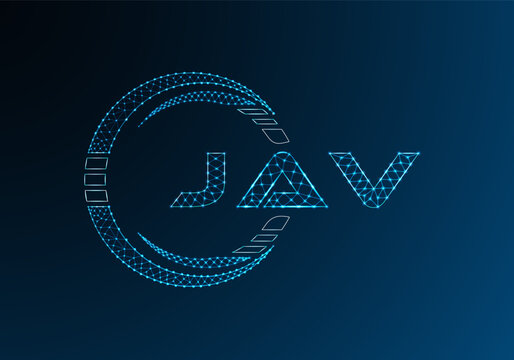 JAV low poly letter logo vector design. JAV lower poly logo design. Low poly logo.