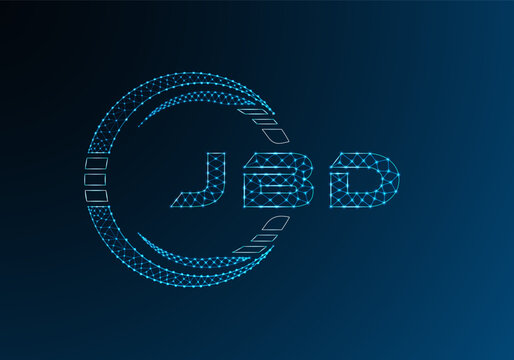 JBD low poly letter logo vector design. JBD lower poly logo design. Low poly logo.