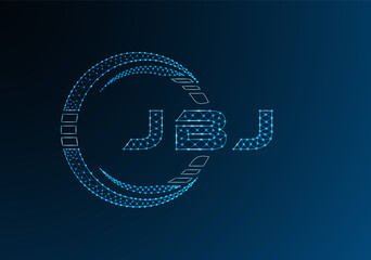 JBJ low poly letter logo vector design. JBJ lower poly logo design. Low poly logo.