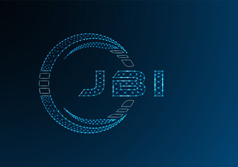 JBI low poly letter logo vector design. JBI lower poly logo design. Low poly logo.