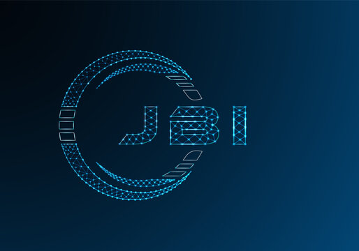 JBI low poly letter logo vector design. JBI lower poly logo design. Low poly logo.