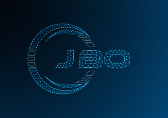 JBO low poly letter logo vector design. JBO lower poly logo design. Low poly logo.