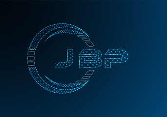 JBP low poly letter logo vector design. JBP lower poly logo design. Low poly logo.