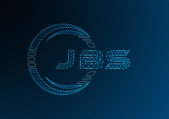 JBS low poly letter logo vector design. JBS lower poly logo design. Low poly logo.