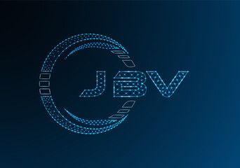 JBV low poly letter logo vector design. JBV lower poly logo design. Low poly logo.