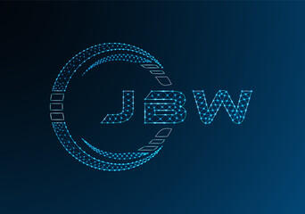 JBW low poly letter logo vector design. JBW lower poly logo design. Low poly logo.