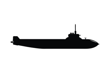 A black silhouette vector art of a submarine.eps