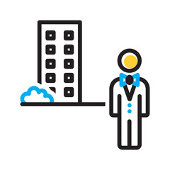 Vector multi color icon for Visitor