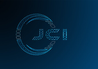 JCI low poly letter logo vector design. JCI lower poly logo design. Low poly logo.