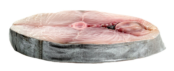 Spanish mackerel slice or spotted mackerels isolated, Scomberomorus